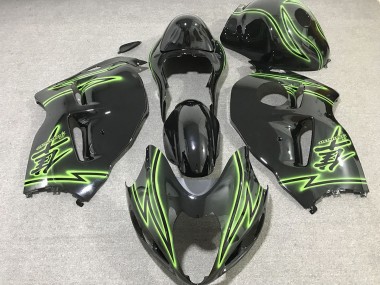 1997-2007 Black & Green Lightning Suzuki GSXR 1300 Fairings