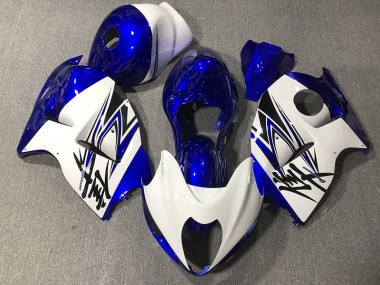 1997-2007 Gloss White & Blue Suzuki GSXR 1300 Fairings