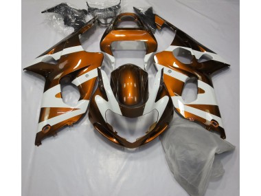 2000-2002 Gloss Orange & White Suzuki GSXR 1000 Fairings