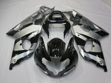 2000-2002 Silver and Black Suzuki GSXR 1000 Fairings