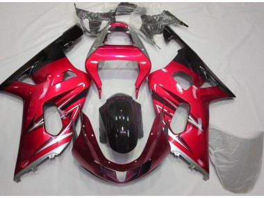 2001-2003 Red and Silver Suzuki GSXR 600-750 Fairings