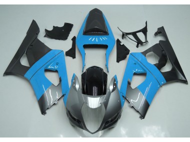 2003-2004 Light Blue Silver and Black Suzuki GSXR 1000 Fairings