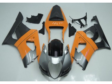 2003-2004 Light Orange Silver and Black Suzuki GSXR 1000 Fairings