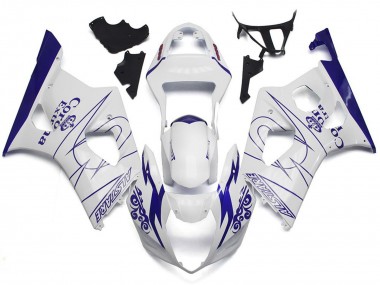 2003-2004 White Corona Custom Style Suzuki GSXR 1000 Fairings