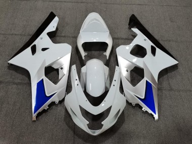 2004-2005 Blue White and Silver Style Suzuki GSXR 600-750 Fairings