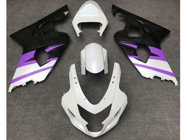 2004-2005 Matte White & Purple Suzuki GSXR 600-750 Fairings
