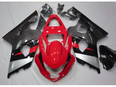 2004-2005 Red and Silver Gloss Suzuki GSXR 600-750 Fairings