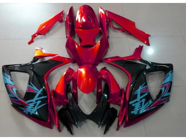 2006-2007 Gloss Red & Black Suzuki GSXR 600-750 Fairings