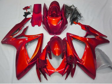 2006-2007 Gloss Red Plain Suzuki GSXR 600-750 Fairings