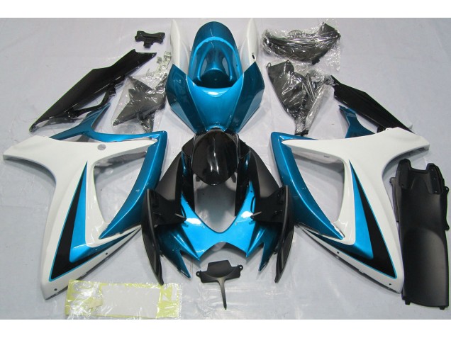 2006-2007 Light Blue & White Suzuki GSXR 600-750 Fairings 2006-2007 Light Blue & White Suzuki GSXR 600-750 Fairings