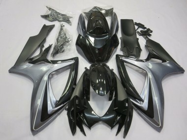 2006-2007 Light Silver And Black Suzuki GSXR 600-750 Fairings