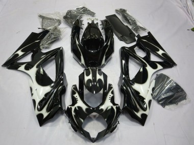 2008-2010 Black and White Design Suzuki GSXR 600-750 Fairings