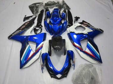 2008-2010 Blue White and Red Suzuki GSXR 600-750 Fairings