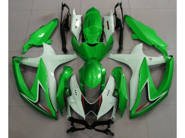 2008-2010 Gloss Green & White Suzuki GSXR 600-750 Fairings