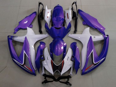 2008-2010 Gloss Purple & White Suzuki GSXR 600-750 Fairings