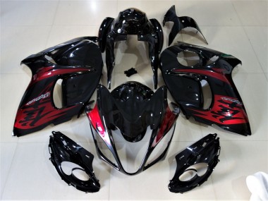 2008-2019 Gloss Black & Candy Red Suzuki GSXR 1300 Fairings
