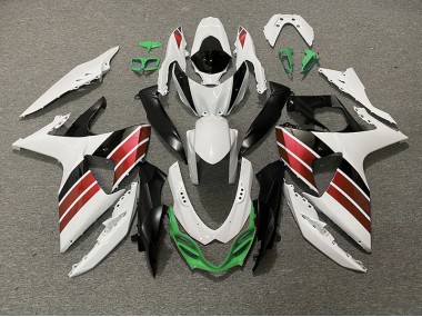 2009-2016 Gloss White Red Black and Green Suzuki GSXR 1000 Fairings