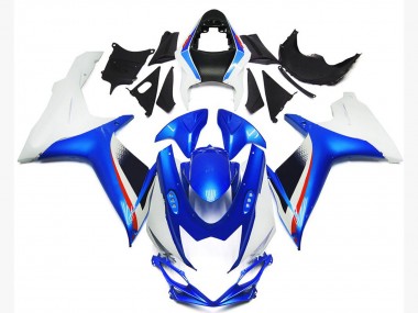 2011-2020 Deep Blue and Gloss White Style Suzuki GSXR 600-750 Fairings