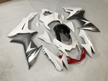 2011-2020 Gloss White and Matte Silver Suzuki GSXR 600-750 Fairings
