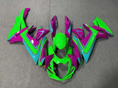 2011-2020 Green Light Blue and Magenta Suzuki GSXR 600-750 Fairings