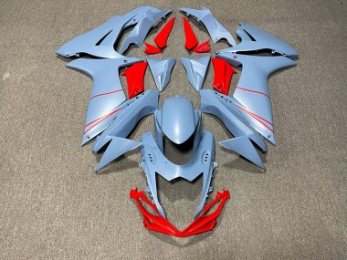 2011-2020 Matte Sky Blue & Red Suzuki GSXR 600-750 Fairings