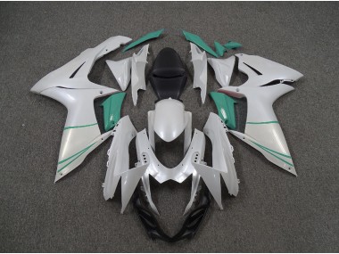 2011-2020 Pearl White and T Blue Suzuki GSXR 600-750 Fairings